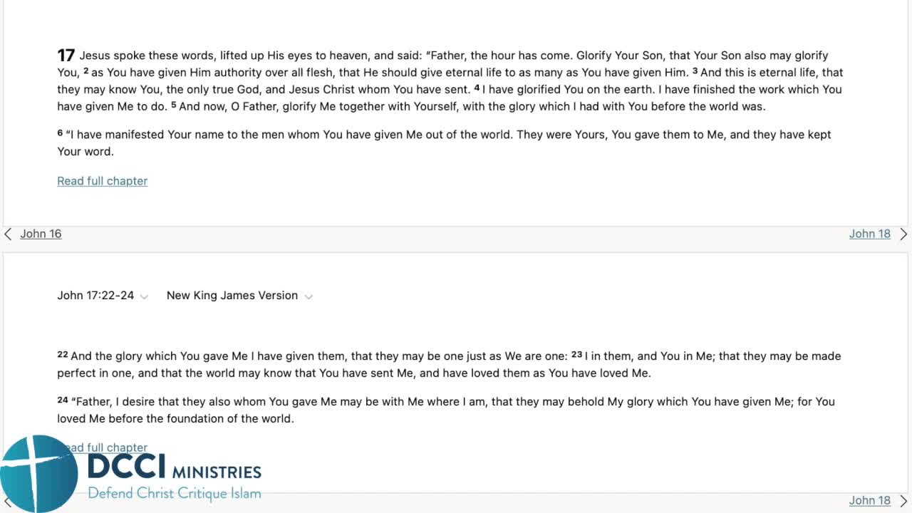 The Son prays What does it reveal? DCCI Ministries.