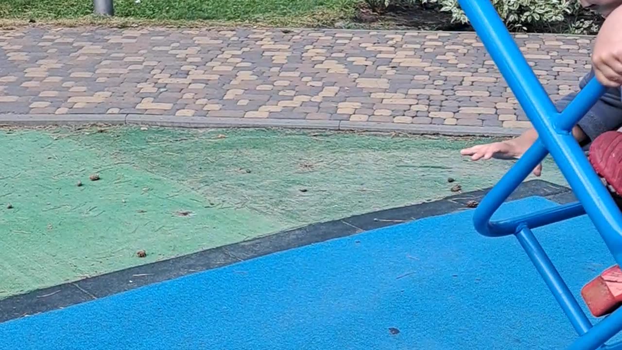 Mom Deftly Catches Son Falling From Swing