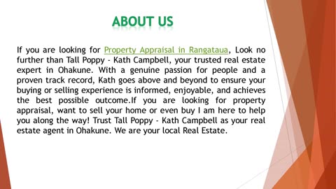 If you are looking for Property Appraisal in Rangataua