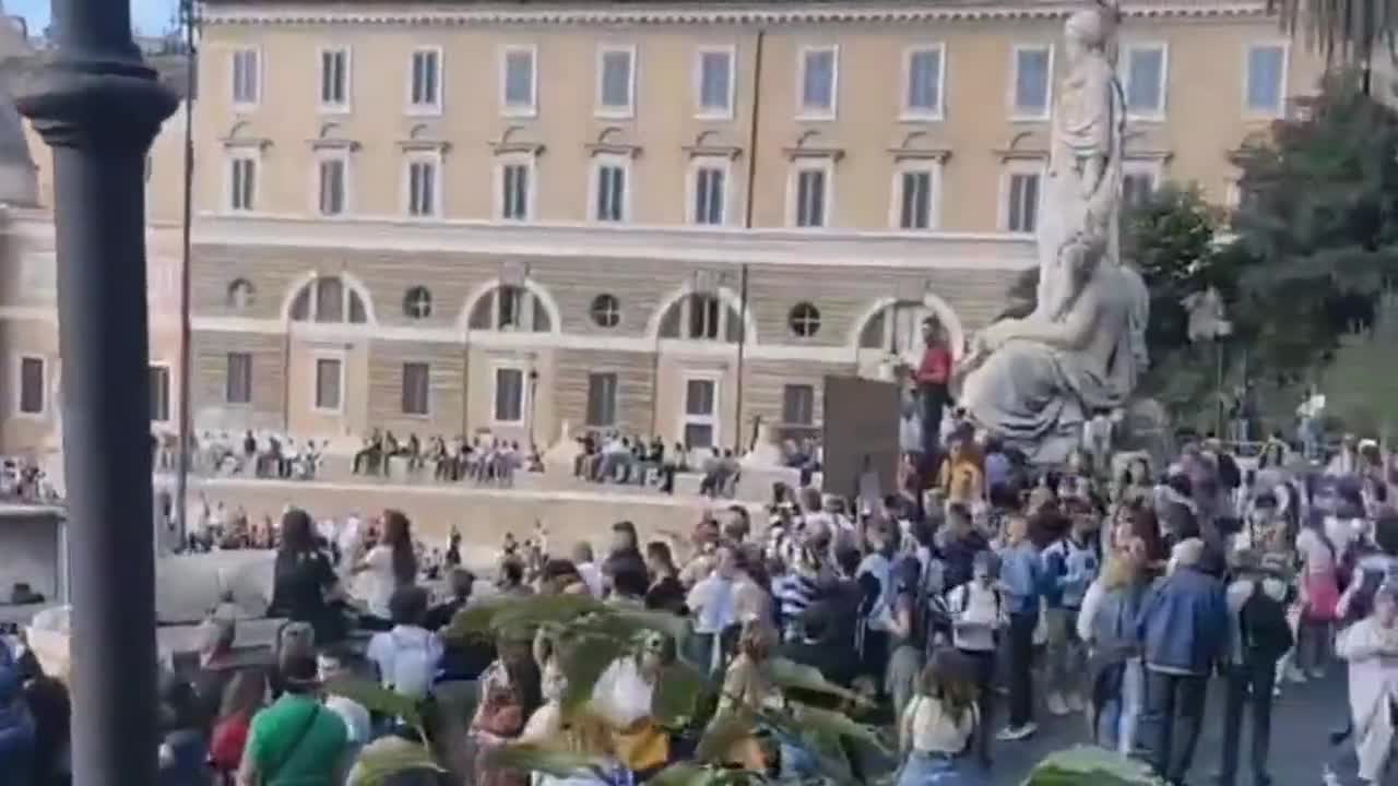 Protests in Rome and Vatican Oct 11 2021