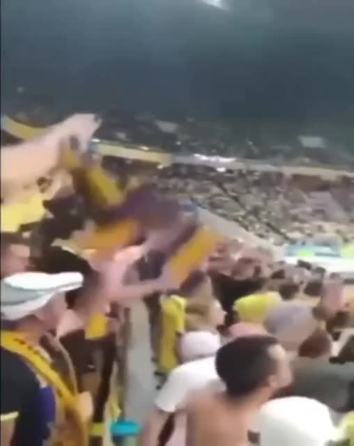 Just some Ukrainian football fans having a good time.