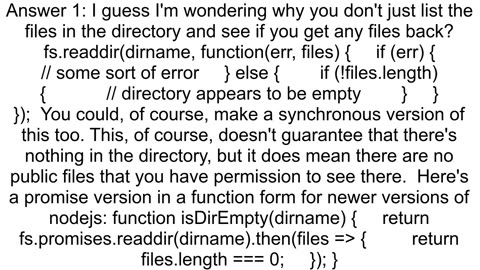 how to determine whether the directory is empty directory with nodejs