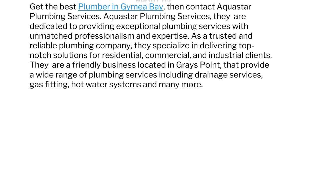 The best Plumber in Gymea Bay.