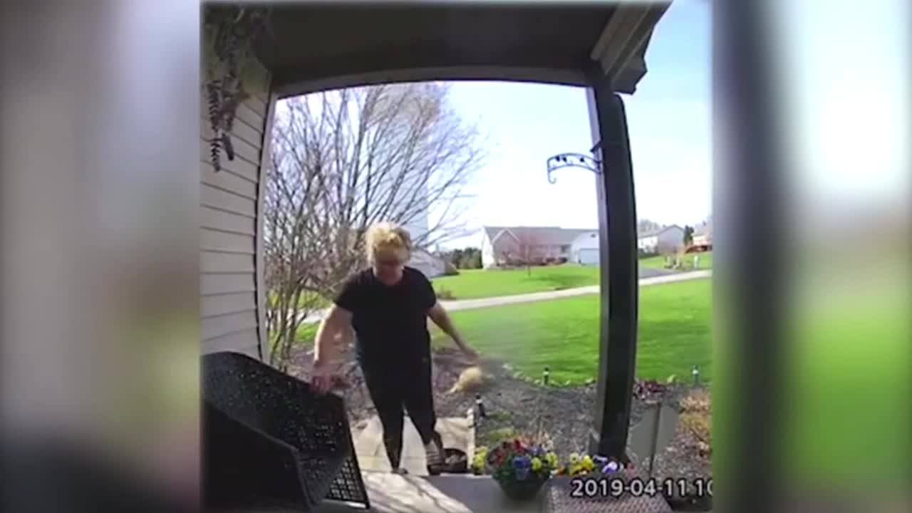 Doorbeel Camera Captures A Woman's Fall