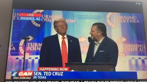 🦅 OAN live phoenix Arizona president Donald j trump introduces senator Ted Cruz at Amfest