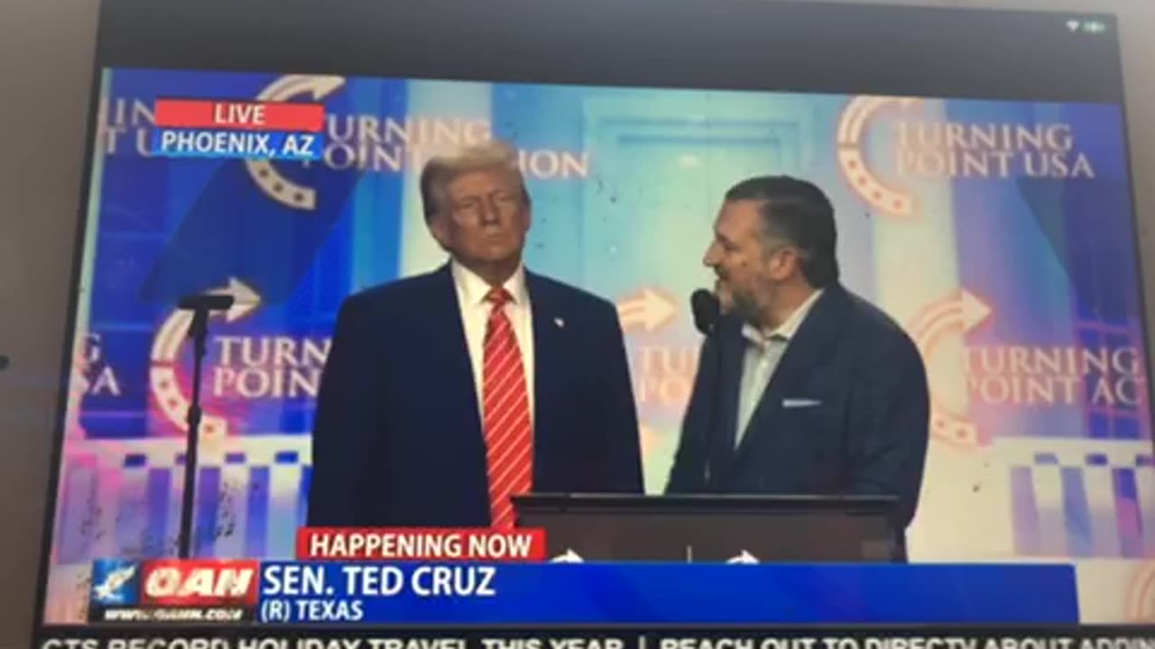 🦅 OAN live phoenix Arizona president Donald j trump introduces senator Ted Cruz at Amfest