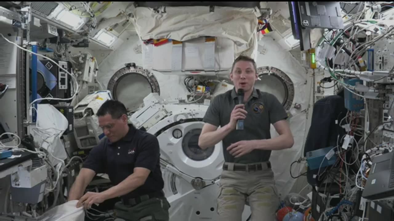 Expedition 69 space station crew answers Louisiana NASA astro camp students questions