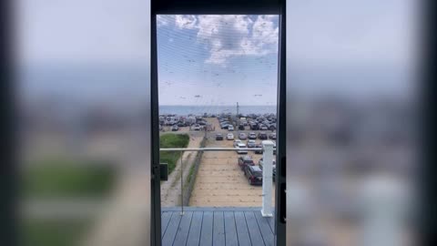 Dragonflies swarm near Misquamicut Beach in Rhode Island