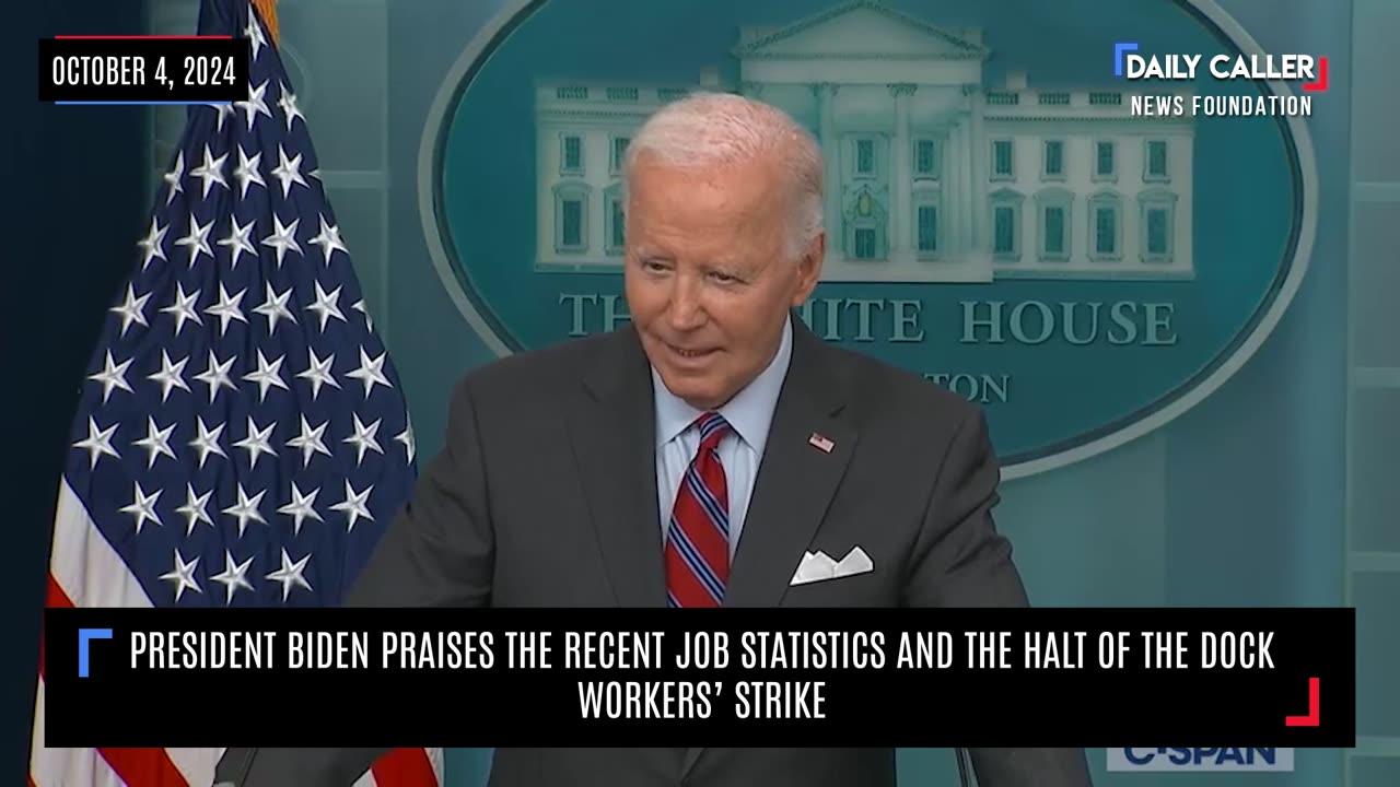 President Biden Praises The Recent Job Statistics And The Halt Of The Dock Workers' Strike