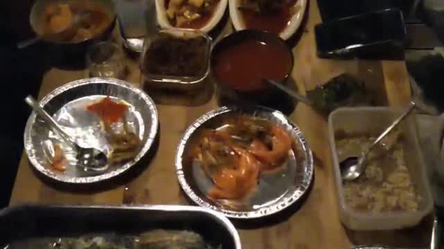 korean oyster bbq with neighbor