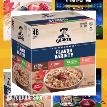 Quaker Instant Oatmeal, 4 Flavor Variety Pack, Individual Packets, 48 Count