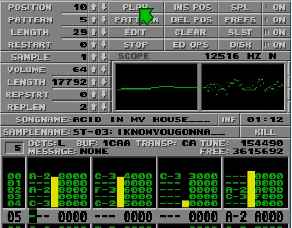 Amiga and Atari ST Protracker Music Mods - Acid in my House
