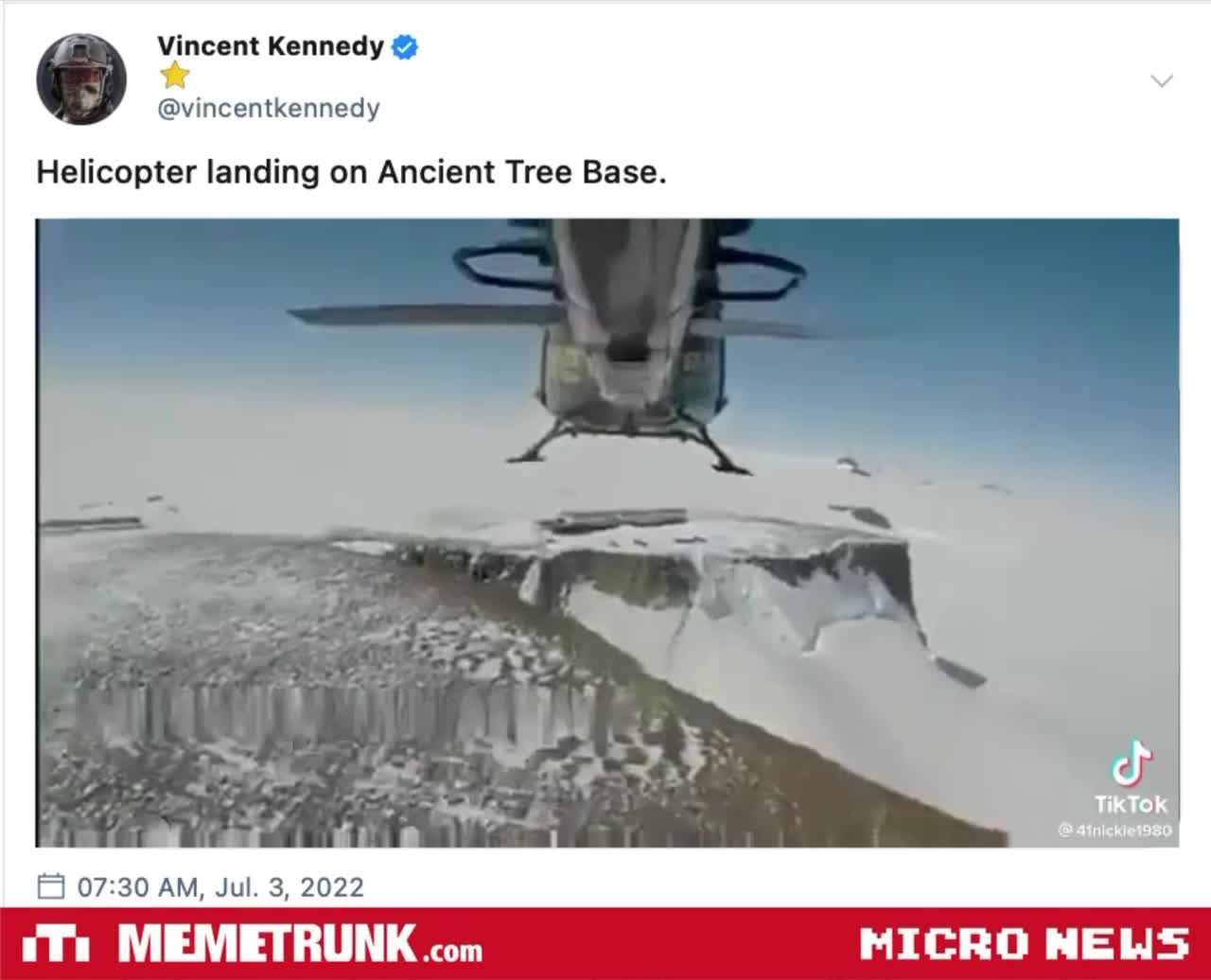 Helicopter landing on Ancient Tree Base