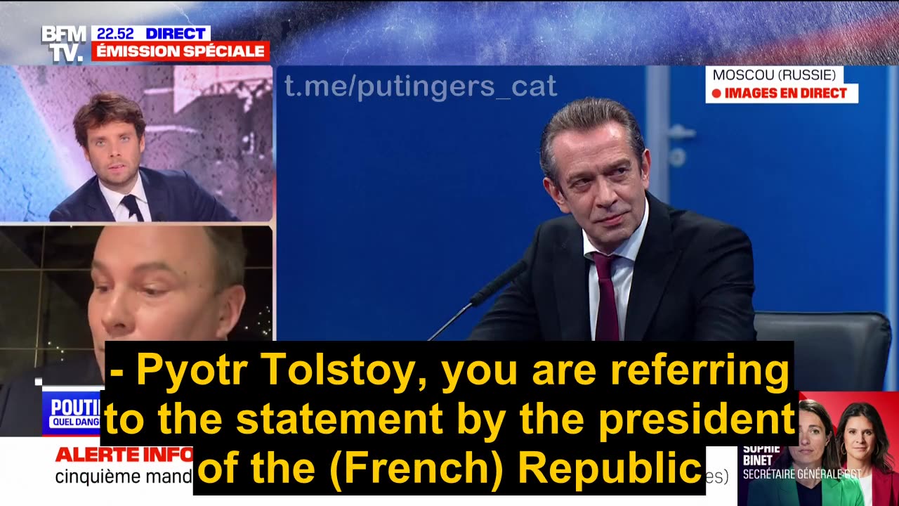 Pyotr Tolstoy schools French news channel BFM TV