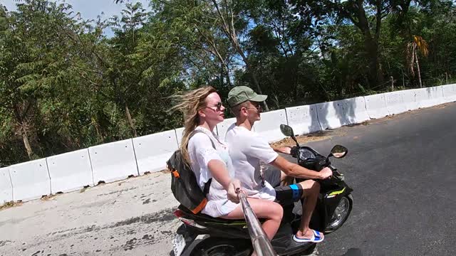 On a motobike in Thailand