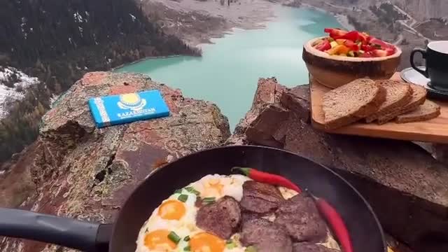 Breakfast in the mountains