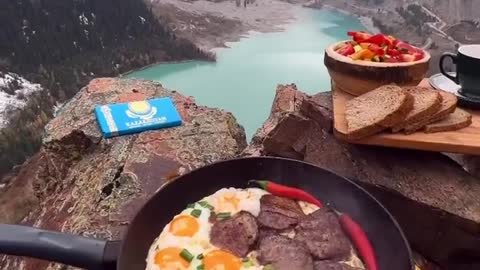 Breakfast in the mountains