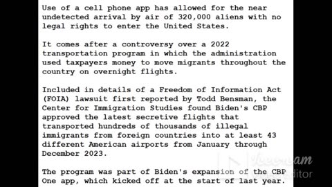 24-0304 - Biden Admin ADMITS to flying in 320,000 Illegal Immigrants into Undisclosed U.S. Cities