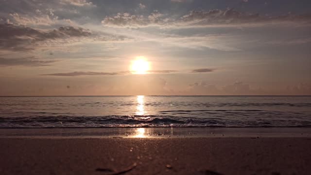 View of the sunset with the sea