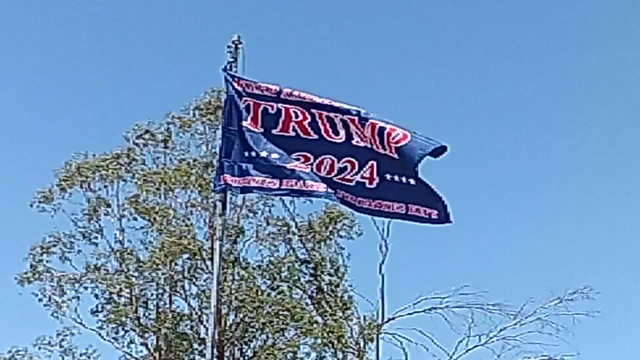 Trump 2024 flag flying