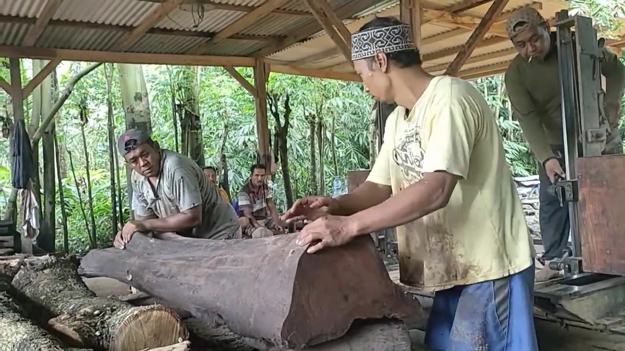 Make Money Long Teak Wood Multiple Profits Processing Process at Sawmill Indonesia