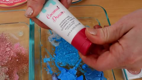 Pink vs Blue - Mixing Makeup Eyeshadow Into Slime Special Series 200 Satisfying