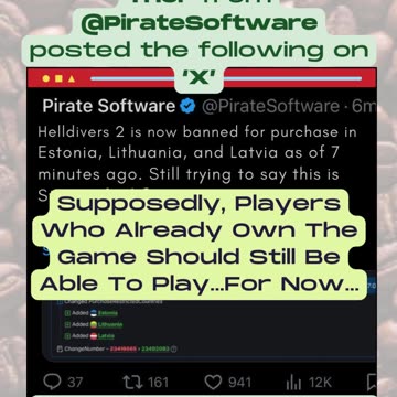Sony Doubles Down: More Countries Removed From Helldivers 2