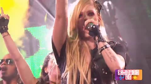 Avril Lavigne Performing Rock N Roll on TV Show Jimmy Kimmel 2013