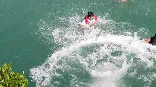 Dude jumping in Khan pur dam.