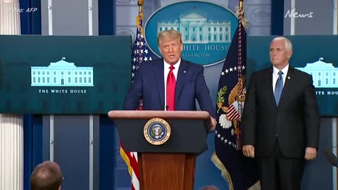 Trump takes credit for Dow record, does not concede in bizarre one-minute press conference