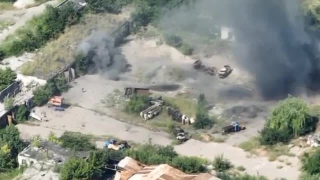 Ukrainians under artillery fire