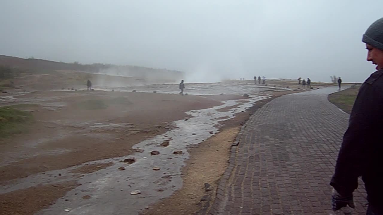 Gullfoss Waterfall Trail with bubbling water and small hot springs | Iceland Trip