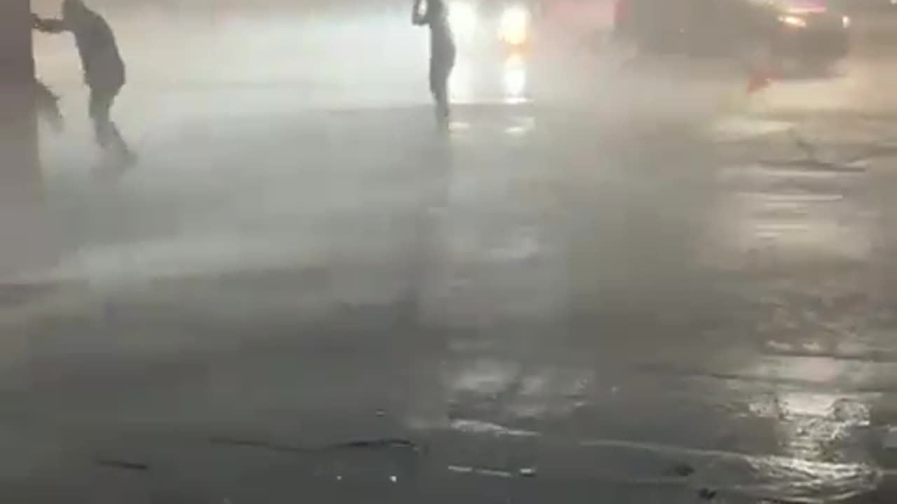 This was the window-busting, tree-toppling storm that blasted Houston. Mamajuana Cafe, downtown