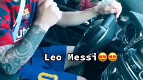 Leo Messi interacting with people