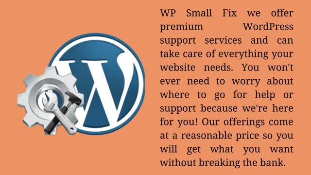 WordPress Support Services from WP Small Fix