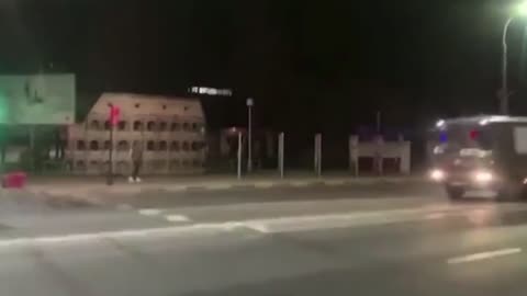 Russian Medical Trucks Evacuating