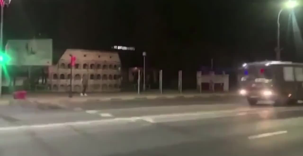 Russian Medical Trucks Evacuating
