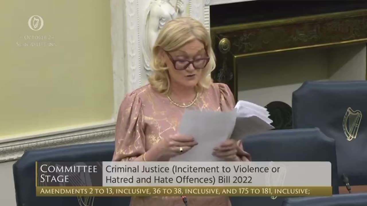 IRELAND: It took Senator Sharon Keogan almost 25 minutes to read out all the different GENDERS at the Hate Speech Bill.
