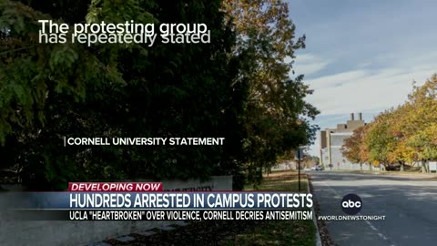 Hundreds arrested in campus protests over Israel-Hamas war