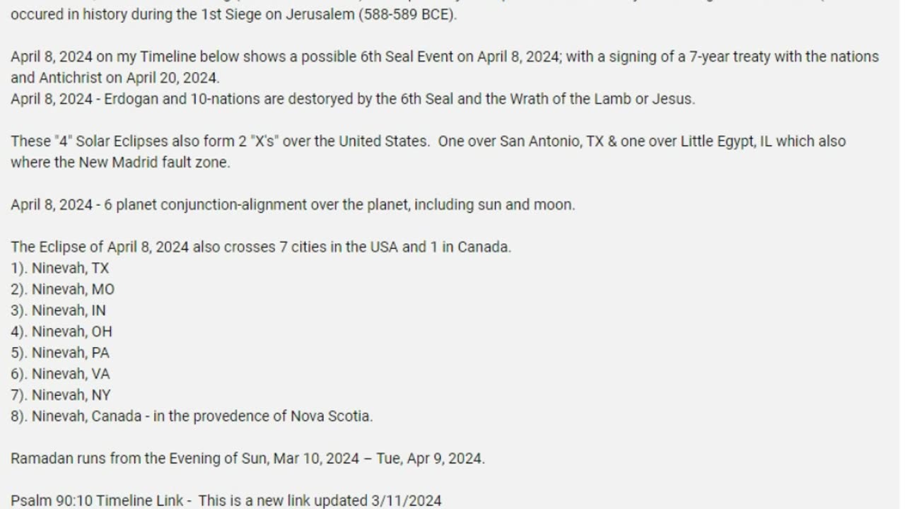 Judgement United States - April 8, 2024 - Jonah 3:4 states Ninevah will be judged after 40 days!