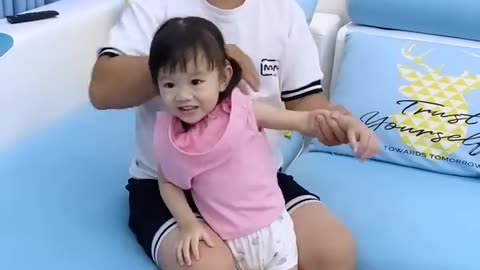 Funny father and daughter