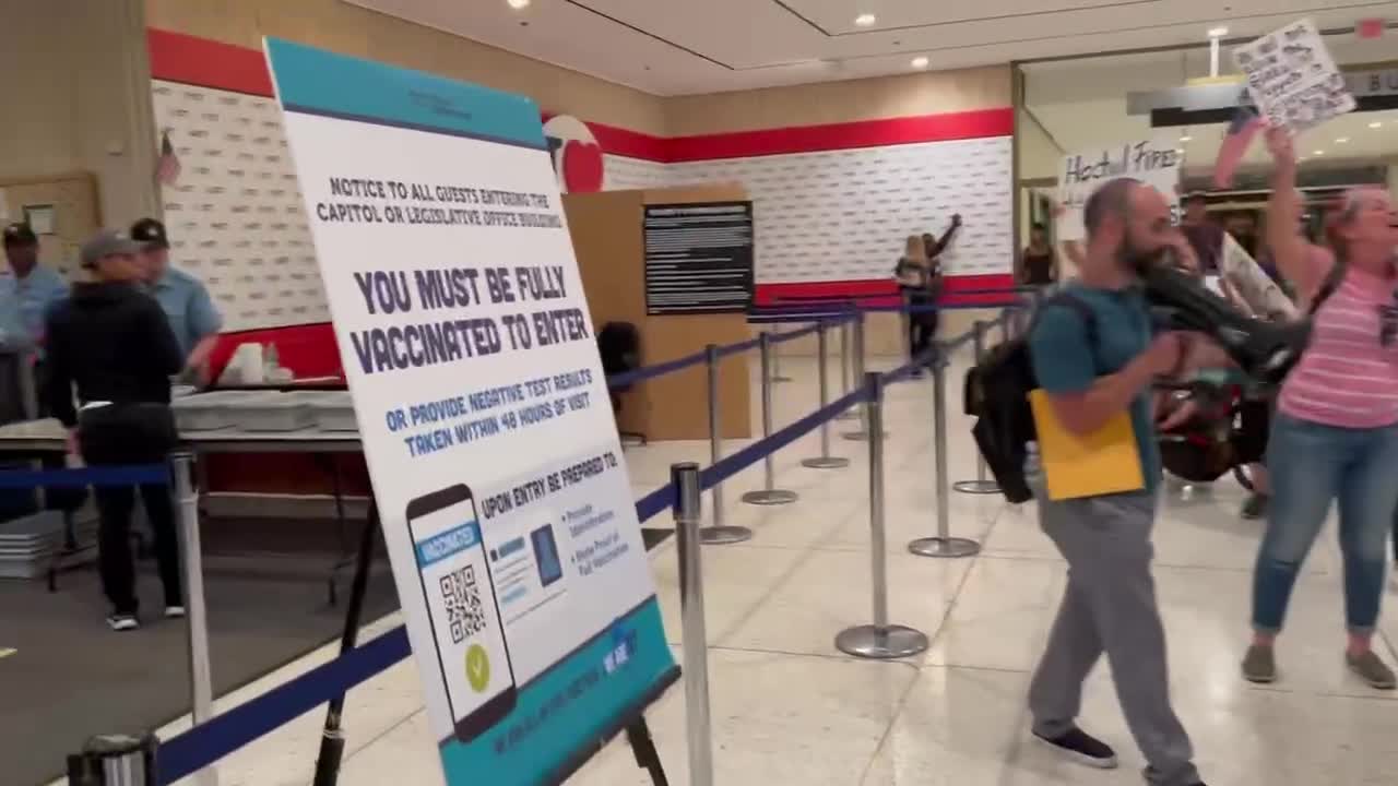 Albany New York state Capitol requires the vaccine to enter. NY Freedom Fighters protesting today