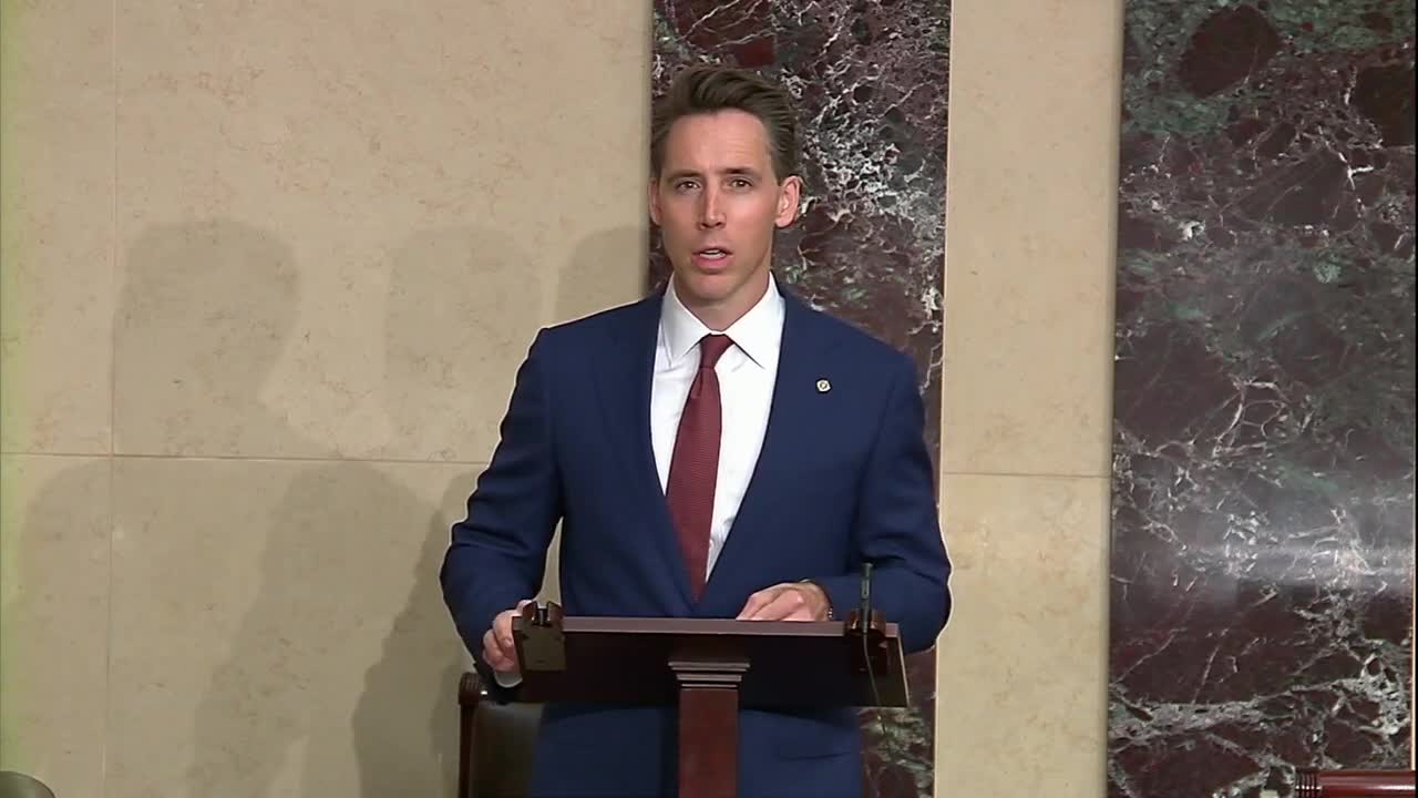 Hawley Calls For Biden To Resign From Office In Harsh Senate Floor Speech