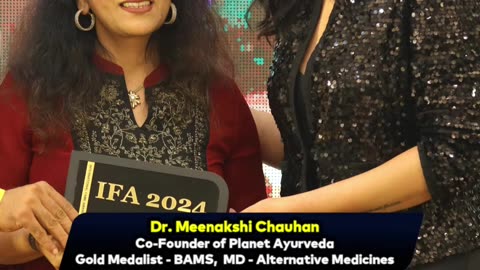 International Fame Award presented to Planet Ayurveda by Renowned Celebrity Miss Sushmita Sen