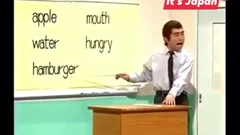 Japan funny man on English lesson