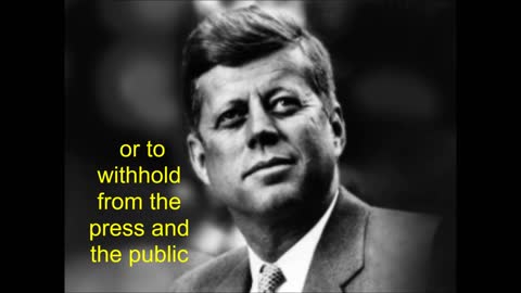 John F. Kennedy - Speech to media about secret societies