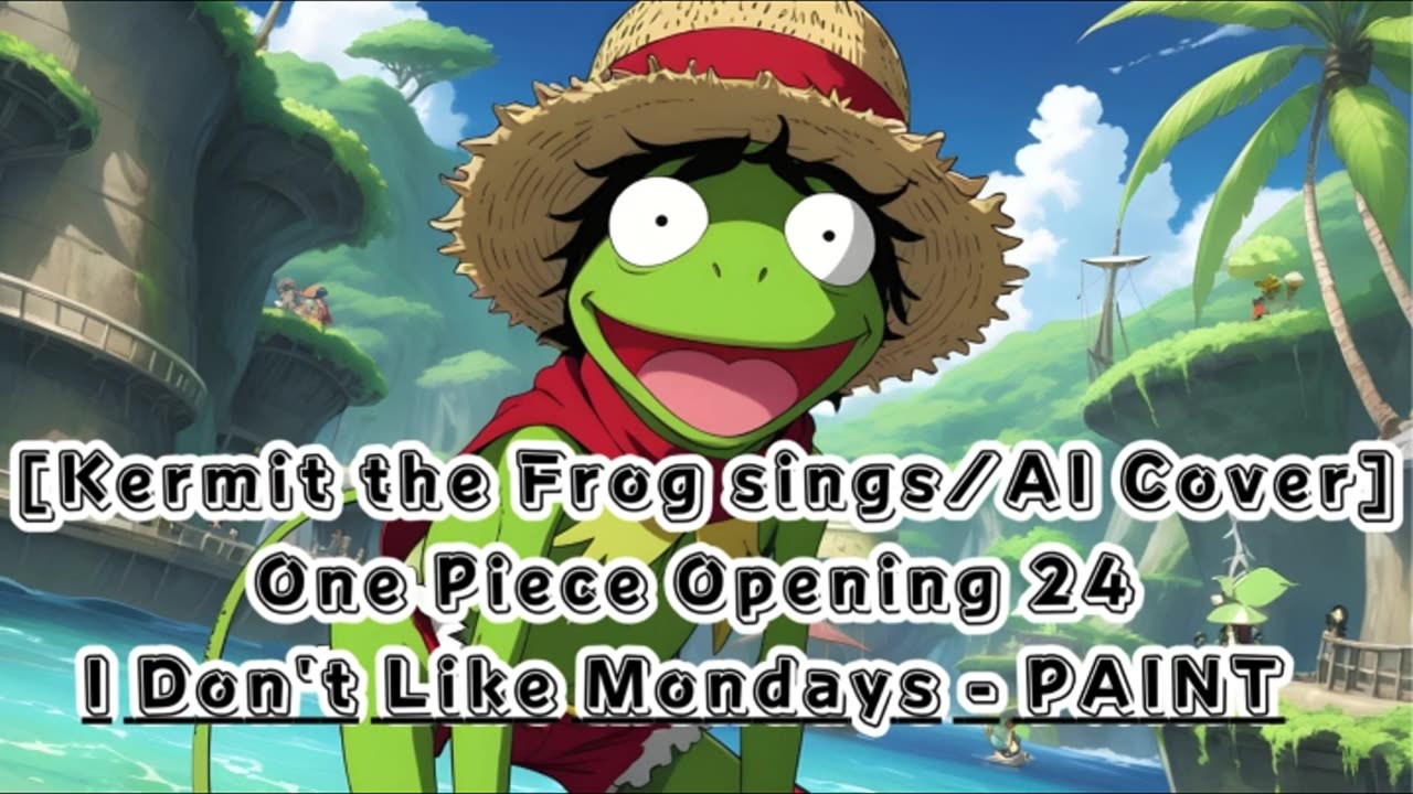 [Kermit the Frog sings/AI Cover] One Piece Opening 24 I Don't Like Mondays - PAINT