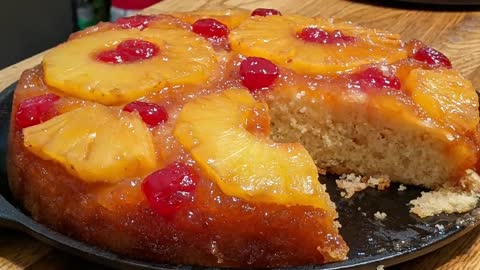 Tammy's Pineapple Skillet Cake, Old Fashioned Simple Ingredient Southern Cooking