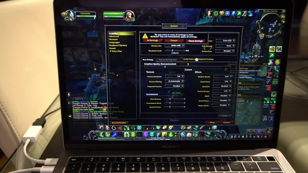 2019 Macbook Air i5, 16G - World of Warcraft gaming review