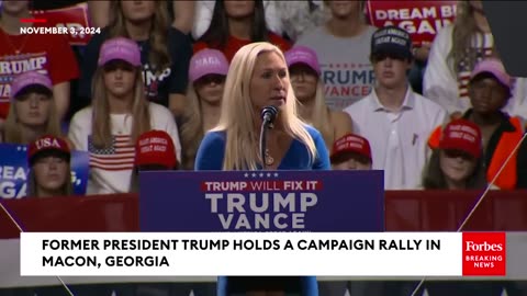 Marjorie Taylor Greene Lets Loose On Kamala Harris, Democrats At Trump Georgia Rally